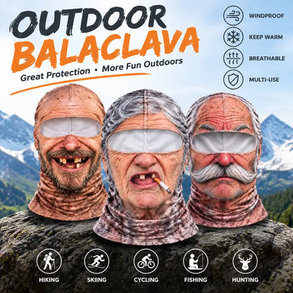 😂【Buy one, get one free】3D Realistic Old Man Face Balaclava | Funny Winter Ski Mask, Hit All Parties